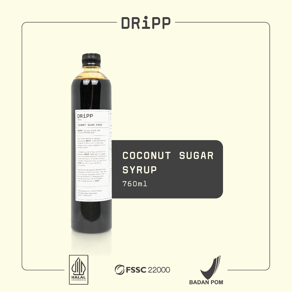 DRiPP Coconut Sugar Syrup - Sirup Rasa Gula Kelapa Beda Dari Sirup Gula Aren atau Palm Sugar