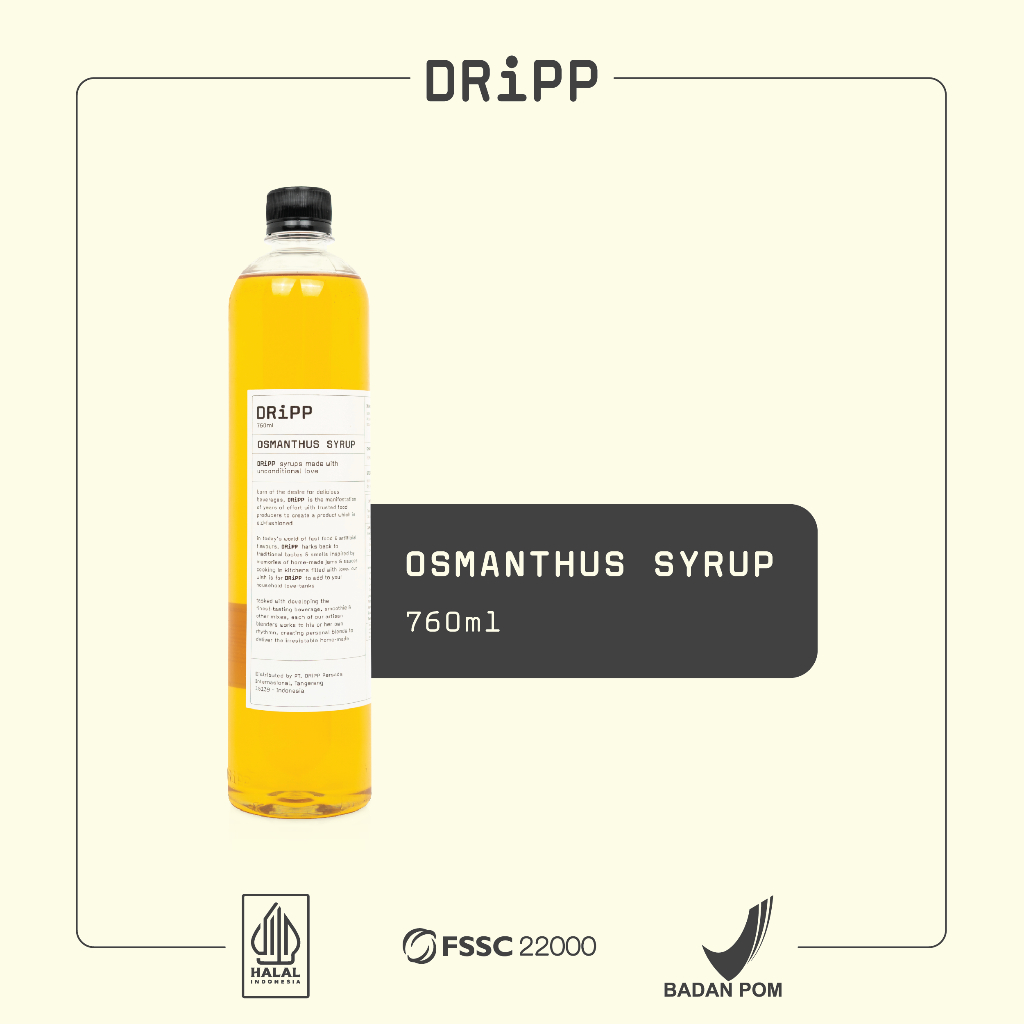 DRiPP Osmanthus Syrup - Sirup Rasa Osmanthus Untuk Minuman Enak di Kafe/Bisnis/Rumahan
