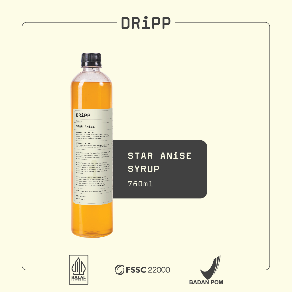DRiPP Star Anise Syrup - Best Testing Staranies Syrup Drink
